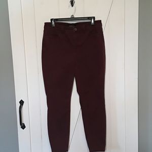 Burgundy Talbots Flawless Five Pocket Jeggings